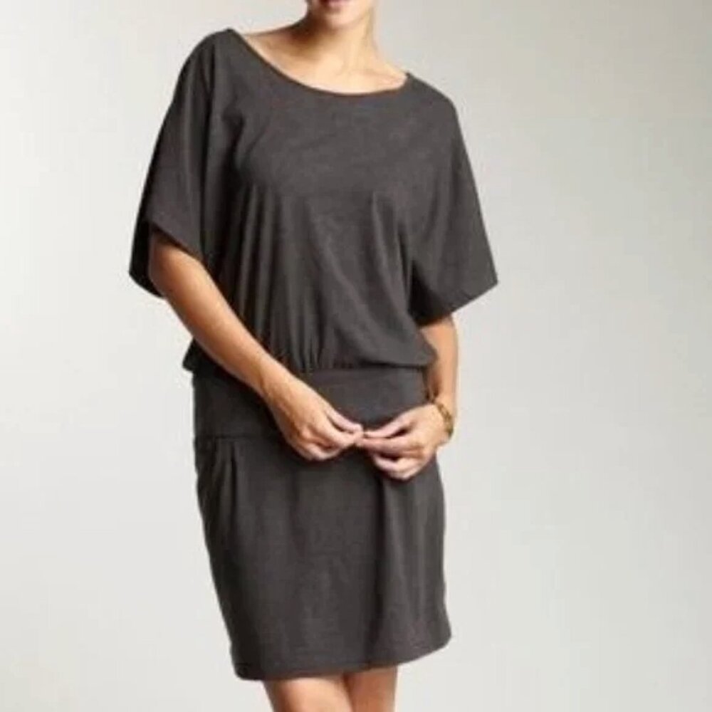 Adam Lippes dolman sleeve Peruvian Pima cotton jersey drop-waist dress